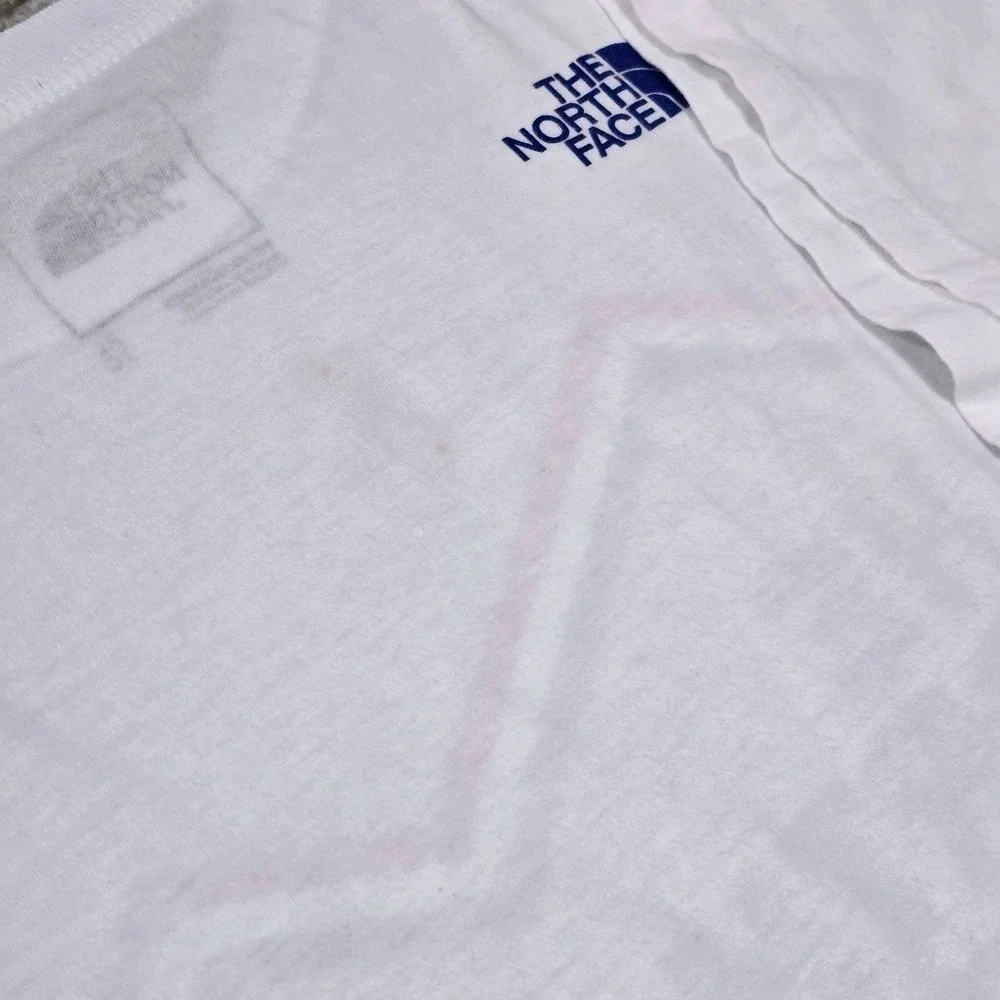 The North Face New USA T-Shirt Mens Graphic Logo‎ Mountain White XL ML056 FLAWS